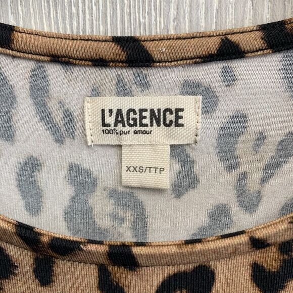 L'Agence Brown Leopard Shelly Tank Blouse XXS - Picture 6 of 8